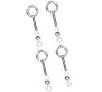 TA-VIGOR 4Pcs M8 x 50mm Lifting Long Eye Bolt, 304 Stainless Steel Wall Expansion Anchor Bolts, Masonry Concrete Screws Shoulder Eyebolt Lifting Ring with Nuts Washers for Hanging Hammock Article