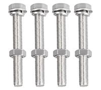TA-VIGOR 4Pcs M8 x 60mm Hex Head Screws Bolts, Nuts, Flat & Lock Washers Kits, Fully Thread Hexagon Bolts, High Tensile Cap Screws for Metal Work, Automotive Machinery, Bike Motorcycles Repair