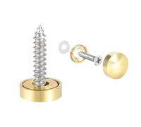 TA-VIGOR 4Pcs Mirror Screws, 12mm brass Mirror Screws Cap Nail with Washers, Decorative Cap Covers Polished Mirror Nails for Mirrors, Furniture Fittings, Wardrobes, Glass, Gold