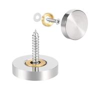 TA-VIGOR 4Pcs Mirror Screws, 22mm Mirror Screws Cap Nail with Washers, Decorative Cap Covers Brushed Mirror Nails for Mirrors, Furniture Fittings, Tables, Wardrobes, Glass, Silver
