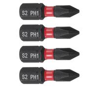 TA-VIGOR 4pcs PH1 Phillips Screwdriver Bits, 1/4" Hex Shank 25mm/1" Length Magnetic Cross Head Hex Bits, S2 Steel Hex Screwdriver Bit for Furniture Assembly DIY Repair