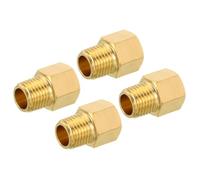 TA-VIGOR 4Pcs Reducer Adapter, 1/4 NPT x 1/4 NPT-4Pcs Brass Pipe Fitting Reducer Adapter, Hex Bushing Reducing Connector Fittings for Pipe Connecting Conversion