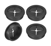 TA-VIGOR 4Pcs Rubber Desk Cable Grommet, 1-3/4 Inch (45mm) Flexible Cable Hole Cover for Office Desk & Worktops, Quiet Wire Organiser with Tight Fit Cable Port - Black