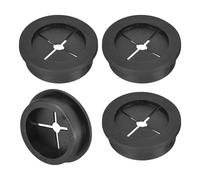 TA-VIGOR 4Pcs Rubber Desk Cable Grommet, 1-3/8 Inch (35mm) Flexible Cable Hole Cover for Office Desk & Worktops, Quiet Wire Organiser with Tight Fit Cable Port - Black