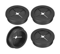 TA-VIGOR 4Pcs Rubber Desk Cable Grommet, 1-9/16 Inch (40mm) Flexible Cable Hole Cover for Office Desk & Worktops, Quiet Wire Organiser with Tight Fit Cable Port - Black