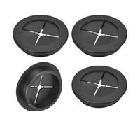 TA-VIGOR 4Pcs Rubber Desk Cable Grommet, 2 Inch (50mm) Flexible Cable Hole Cover for Office Desk & Worktops, Quiet Wire Organiser with Tight Fit Cable Port - Black
