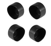 TA-VIGOR 4Pcs Rubber End Caps, 50mm ID Round Flexible Screw End Caps Thread Protectors, Black Vinyl Bolt Covers Rubber Covers for Screws, Tubes, Cables, Wires, etc