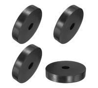 TA-VIGOR 4Pcs Rubber Spacers 50 mm OD 10 mm ID 10 mm Height - Round Anti-Vibration Rubber Bushings, Thick Isolation Washers and Damping Pads for Furniture and Industrial Equipment