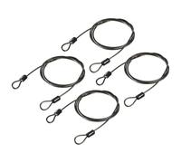 TA-VIGOR 4Pcs Security Steel Cable, 2.5mm x 1m / 3.28ft Coated Safety Wire Rope with Double Loop, Flexible Security Cable Lock for Bike, Luggage, Travel and Outdoor Use, Black