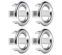 TA-VIGOR 4Pcs Sink Overflow Cover 25mm Basin Trim Ring Insert Silver