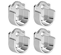 TA-VIGOR 4Pcs Wardrobe Closet Rod Bracket, U Shaped Zinc Alloy Shower Curtain Rod Pole End Supports Sockets Flange Holder Fit Rod Dia 19mm