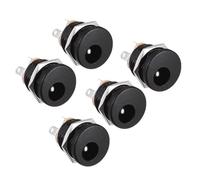 TA-VIGOR 5.5mm x 2.1mm DC Power Jack Socket, 3-Pin Female Panel Mount Connector - DC-022 Model Replacement for Audio, Video & Security Equipment 5Pcs