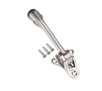 TA-VIGOR 5 Inch(132mm) Kickdown Door Stopper Easy-Step Pedal with Rubber Base, Zinc Alloy Flip Down Heavy Duty Door Stop Holder for Rooms, Front Doors, Patios, Garages, Offices (Silver)