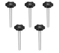 TA-VIGOR 5 Pcs Plum Hex Shaped Clamping Screw Knob, 38mm Dia M8 x 60mm Plastic Head Clamping Knob Handle Male Thread Thumb Screw