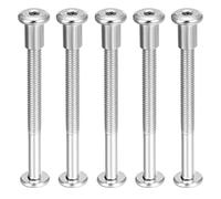 TA-VIGOR 5 Sets Furniture Connecting Screws Bolts, M6 x 70mm Binding Screws Posts Belt Buckle Binding Bolts, Hex Socket Fasteners for Kitchen Cabinet Cupboard Furniture Connectors