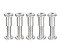 TA-VIGOR 5 Sets Furniture Connecting Screws Bolts, M8 x 30mm Binding Screws Posts Belt Buckle Binding Bolts, Hex Socket Fasteners for Kitchen Cabinet Cupboard Furniture Connectors