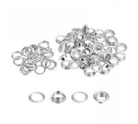 TA-VIGOR 50 Sets 10.5mm Copper Grommets Eyelets with Washers, Black Tone Metal Eyelet Kit 0.41" Hole for Fabric, Leather Canvas Curtains Clothing Belts Shoes Handbags, DIY Sewing Crafts