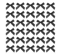 TA-VIGOR 50pcs 1.8 Inch Mini Satin Ribbon Bows, Fabric Flower Embellishments Gift Wrapping Bow Ribbon for DIY Crafts, Wedding, Hair Clips, Gift Decoration, Sewing Appliques, Black