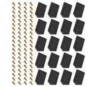 TA-VIGOR 50pcs 41x19x19mm 90 Degree Plastic Corner Braces Support with Cover Cap, ABS L Shape Right Angle Shelf Brackets with Screws for Furniture Repairing, Cabinets, Bookshelves & DIY, Black