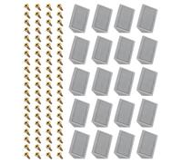 TA-VIGOR 50pcs 41x19x19mm 90 Degree Plastic Corner Braces Support with Cover Cap, ABS L Shape Right Angle Shelf Brackets with Screws for Furniture Repairing, Cabinets, Bookshelves & DIY, Grey