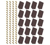 TA-VIGOR 50pcs 41x19x19mm 90 Degree Plastic Corner Braces Support with Cover Cap, ABS L Shape Right Angle Shelf Brackets with Screws for Furniture Repairing, Cabinets, Bookshelves & DIY, Brown