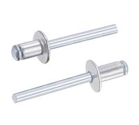 TA-VIGOR 50Pcs 6mm x 10mm Aluminium Blind Rivets, Open End Pop Rivets with Dome Head, Heavy Duty Pull Rivet for Metal Wood Plastic, Indoor Outdoor Fixings