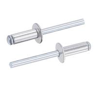 TA-VIGOR 50Pcs 6mm x 16mm Aluminium Blind Rivets, Open End Pop Rivets with Dome Head, Heavy Duty Pull Rivet for Metal Wood Plastic, Indoor Outdoor Fixings