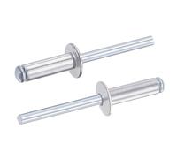 TA-VIGOR 50Pcs 6mm x 20mm Aluminium Blind Rivets, Open End Pop Rivets with Dome Head, Heavy Duty Pull Rivet for Metal Wood Plastic, Indoor Outdoor Fixings