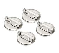 TA-VIGOR 50Pcs Brooch Clasp Pins, 20mm Disc Base Blank Trays Clips, Blank Thicken Cabochon Trays,Simple Design Blank Button Badge for Badge Corsage Name Tags and Jewelry Craft Making, Silver Tone