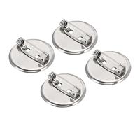 TA-VIGOR 50Pcs Brooch Clasp Pins, 25mm Disc Base Blank Trays Clips, Blank Thicken Cabochon Trays,Simple Design Blank Button Badge for Badge Corsage Name Tags and Jewelry Craft Making, Silver Tone
