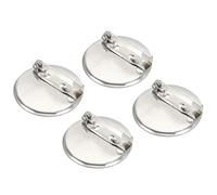 TA-VIGOR 50Pcs Brooch Clasp Pins, 30mm Disc Base Blank Trays Clips, Blank Thicken Cabochon Trays,Simple Design Blank Button Badge for Badge Corsage Name Tags and Jewelry Craft Making, Silver Tone