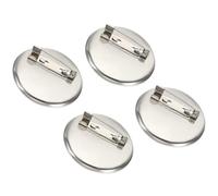 TA-VIGOR 50Pcs Brooch Clasp Pins, 35mm Disc Base Blank Trays Clips, Blank Thicken Cabochon Trays,Simple Design Blank Button Badge for Badge Corsage Name Tags and Jewelry Craft Making, Silver Tone