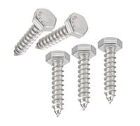 TA-VIGOR 50Pcs Coach Screws, 1/4" x 1-1/4" Hex Head Lag Bolts, 304 Stainless Steel Sleeper Concrete Wood Screw Hexagon Lag Full Thread Self-Tapping Bolts for Outdoor Use in Decking, Fencing