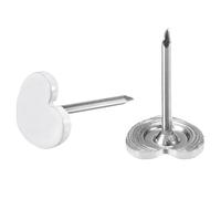 TA-VIGOR 50PCS Heart Push Pins, Cute Thumb Tacks for Cork Board Bulletin Board Photo Wall Decorative Flat Plastic Pins with Steel Points White