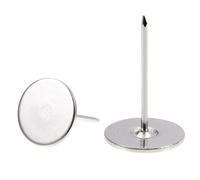 TA-VIGOR 50Pcs Heavy Duty Flat Head Push Pins, Decorative Thumb Tacks for Wall, Furniture Cork Board & Bulletin Board - 19 x 30mm Upholstery Tacks for Home Office & DIY Use, Silver