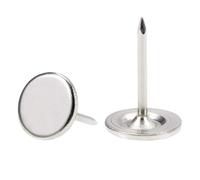 TA-VIGOR 50Pcs Heavy Duty Flat Head Push Pins, Decorative Thumb Tacks for Wall, Furniture Cork Board & Bulletin Board - 11mm x 17mm Upholstery Tacks for Home Office & DIY Use, Silver