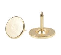 TA-VIGOR 50Pcs Heavy Duty Flat Head Push Pins, Decorative Thumb Tacks for Wall, Furniture Cork Board & Bulletin Board - 11mm x 10mm Upholstery Tacks for Home Office & DIY Use, Gold