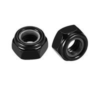 TA-VIGOR 50Pcs Hex Lock Nuts, M6 x 1mm Threaded Carbon Steel Nylon Insert Self-Locking Nuts Black for DIY & Motoring Projects