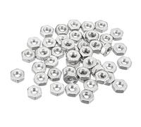 TA-VIGOR 50Pcs Hex Nuts, 4#-40 UNC Self Locking Nuts, 304 Stainless Steel Insert Lock Nut for Bolts, Hexagon Nutstones for Lock Washers, Bolts, Screws