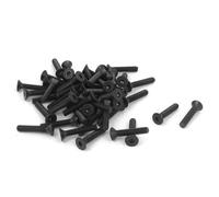 TA-VIGOR 50Pcs Hex Socket Countersunk Head Screw Bolts, M3 x 16mm Alloy Steel Flat Head Socket Cap Screws Bolts Fasteners for Bicycle Motorcycle Repair, Machinery, Household Appliances, Black
