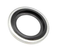TA-VIGOR 50Pcs M14 Bonded Sealing Washers, 11.38 x 19.9 x 2mm Metric Flat Rubber Oil Ring Gaskets, Metal Neoprene Drain Plug Washers for Plumbing Seal