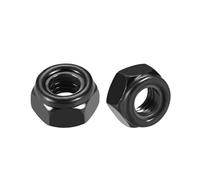 TA-VIGOR 50Pcs M8 x 1.25mm Nylon Hex Lock Nuts, Black Carbon Steel Nylon Insert Self-locking Nuts, Hexagon Threaded Nyloc Nut Set for Lock Washers Bolts Screws