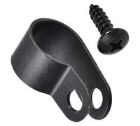 TA-VIGOR 50Pcs Nylon R-Type Cable Clamp Clips, 13.2mm Plastic Cable Clamp Assortment Kit Fastener, Plastic Wire Clamp Clips for Electrical Cable Wire Conduit Cable Management, Black