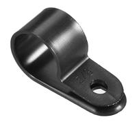 TA-VIGOR 50Pcs Nylon R-Type Cable Clamp Clips, 15.8mm Plastic Cable Clamp Assortment Kit Fastener, Plastic Wire Clamp Clips for Electrical Cable Wire Conduit Cable Management, Black CC-4