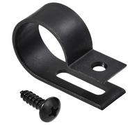 TA-VIGOR 50Pcs Nylon R-Type Cable Clamp Clips, 19mm Plastic Cable Clamp Assortment Kit Fastener, Plastic Wire Clamp Clips for Electrical Cable Wire Conduit Cable Management, Black