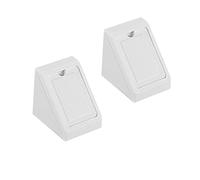 TA-VIGOR 50Pcs Plastic Corner Braces, Shelf Cabinet Door 90 Degree 2 Holes Angle Brackets 18 x 20.5 x 20.5 mm with Cover Cap for Reinforce Right Angle Corner Joints of Drawers Furniture