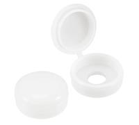 TA-VIGOR 50Pcs Plastic Hinged Screw Cover Caps, 5.8mm Hole Snap Washer Flip Tops for Covering Screw Heads and Decorative Screw Protection, White