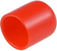 TA-VIGOR 50Pcs Rubber End Caps, 11mm ID Round Flexible Screw End Caps Thread Protectors, Red Vinyl Bolt Covers Rubber Covers for Screws, Tubes, Cables, Wires, etc