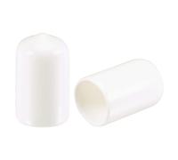 TA-VIGOR 50Pcs Rubber End Caps, 12mm ID Round Flexible Screw End Caps Thread Protectors, White Vinyl Bolt Covers Rubber Covers for Screws, Tubes, Cables, Wires, etc