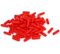 TA-VIGOR 50Pcs Rubber End Caps, 3mm ID Round Flexible Screw End Caps Thread Protectors, Red Vinyl Bolt Covers Rubber Covers for Screws, Tubes, Cables, Wires, etc